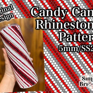 Candy Cane Rhinestone Pattern | SS20/5mm Stone Size | Tumbler Maker Pattern Original Design