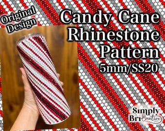 Motivo con strass a bastoncino di zucchero / SS20 / Dimensione pietra 5 mm / Design originale per la creazione di bicchieri