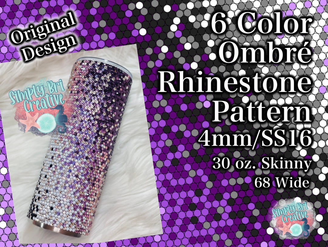 6 Color Ombre Rhinestone Pattern 30 Oz. Skinny 68 Stones - Etsy