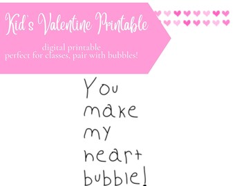 Bubbles Class Valentine Tag Printable
