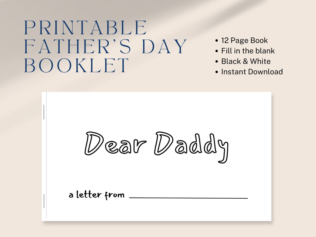 Dear Daddy, Father's Day Card, All About Dad, Book for Dads, Father's ...