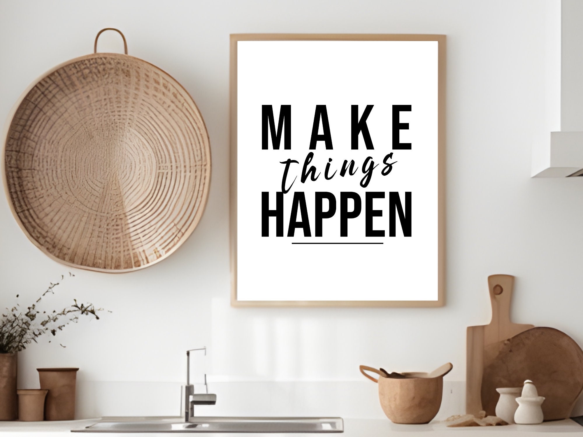 Make Things Happen Motivational Quote - Wall Art Decal - 18 x 21
