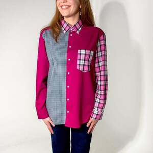 Handmade upcycled colourful shirt | one-of-a-kind design | repurposed materials