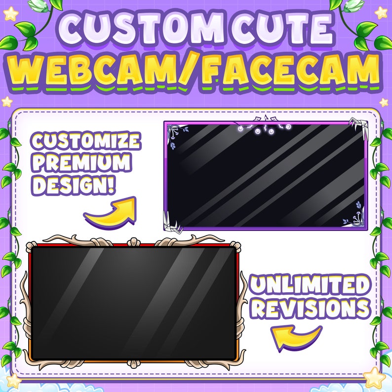 Custom Animated Facecam Overlay / Webcam Overlay in Cute Style or Cartoon for your Twitch, Kick, Youtube or Live Streaming image 6