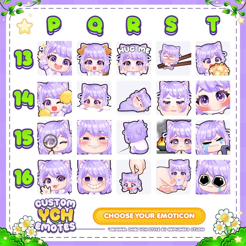 Modle Emotes Custom Chibi YCH Emotes for Vtuber and Streamer | Emotes Used in Twitch ...