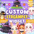 Custom Chibi Cute Stream Pet Widget / Animated Stream Widget / Pet Alerts Widget / Reactive for Streaming Twitch, Kick or Youtube product logo