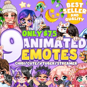 9x Custom Animated Emotes, Emojis, Sub Emotes for your twitch, youtube, facebook, discord | Custom GIF emotes | Premium Animated Emotes