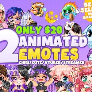 2x Custom Animated Emotes, Emojis, Sub Emotes for your twitch, youtube, facebook, discord | Custom GIF emotes | Premium Animated Emotes