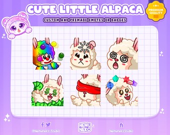 6x Cute Alpaca Emotes | Clown Alpaca emotes | Load Alpaca emotes| Dizzy Alpaca emotes| Money Alpaca emotes| Blind Alpaca emotes