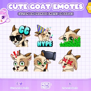 6x Cute Goat Emotes | GG Goat emotes | Hype Goat emotes| Lurk Goat emotes| Shock Goat emotes| BAN Goat emotes| RIP Goat emotes