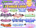 Custom Chibi Cute Animated VTuber Logo for your VTuber, Animated Logo Text, Watermark, Twitch or Kick Streamer product logo