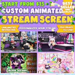 Custom Animated Chibi Cute Stream Screen for your Twitch/Youtube or Stream Overlay