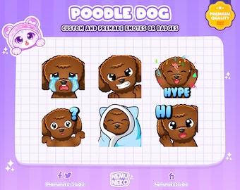 6x Brown Poodle Dog Emotes | Cry Dog emotes | Rage Dog emotes| Hype Dog emotes| Why Dog emotes| Blanket Dog emotes| Hi Dog emotes