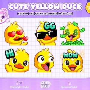 6x Cute Duck Emotes | Heart Eyes Duck emotes | GG Duck emotes| Money Duck emotes| Hi Duck emotes| Pog Duck emotes| Wow Duck emotes