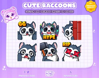 6x Blue Raccoon Emotes | GG Raccoon emote| Hype Raccoon emote| Lurk Raccoon emote| Shock Raccoon emote| BAN Raccoon emote| RIP Raccoon emote