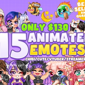 15x Custom Animated Emotes, Emojis, Sub Emotes for your twitch, youtube, facebook, discord | Custom GIF emotes | Premium Animated Emotes