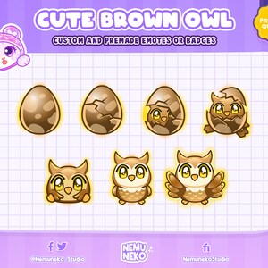 Cute Owlet Twitch/Discord Emotes