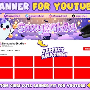 Custom Chibi Cute Banner or Header for Social Media / Twitch Banner / Youtube Banner / Discord Banner / Kick Banner image 3