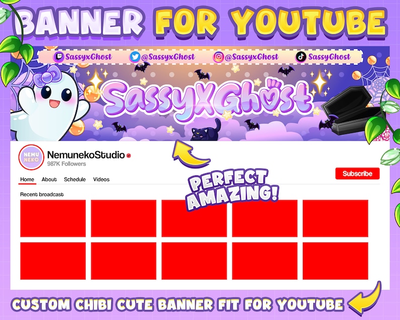 Custom Chibi Cute Banner or Header for Social Media / Twitch Banner / Youtube Banner / Discord Banner / Kick Banner image 3