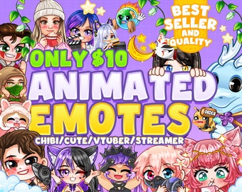 Custom Animated Emotes, Emojis, Sub Emotes for your twitch, youtube, facebook, discord | Custom GIF emotes | Premium Animated Emotes