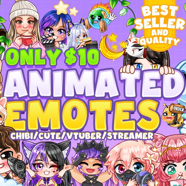 Aangepaste geanimeerde emotes, emoji's, sub-emotes voor je twitch, youtube, facebook, onenigheid | Aangepaste GIF-emotes | Premium geanimeerde emotes