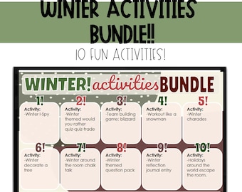 Forfait activités hivernales. Jeu d'hiver. Activités sur le thème de l'hiver