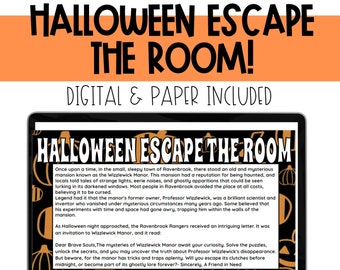 Halloween Escape the Room. Halloween Activity. Academic Escape the room.