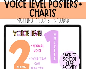 Voice Level Posters- Colorful theme- Back to school resource.