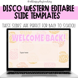 Disco Western Slide Set. Disco Cowboy Classroom Slides.