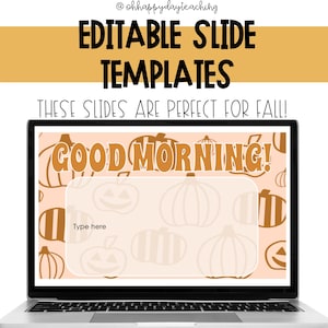 Google Slide Templates. | Daily Agenda Slides. Editable Slides. October Slides. Fall Google slides.