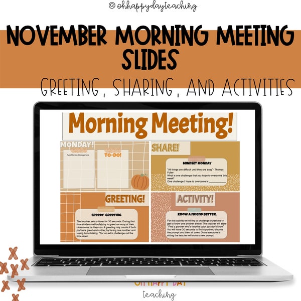 November Morning Meeting Slides. Upper Elementary Morning Meeting. Activities.