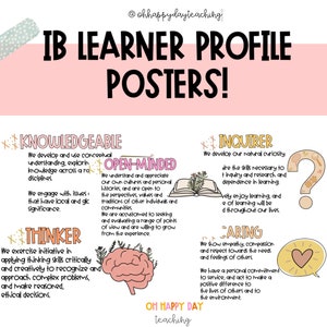 IB Learner Profile Classroom Posters. MYP and PYP Learner Profile Posters