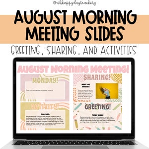 Morning Meeting Slides. Upper Elementary Morning Meeting. August MM Slides.
