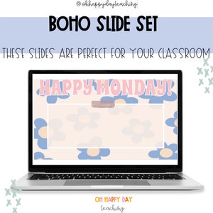 Editable Google Slides. Google Slide Templates. April Boho Slides.