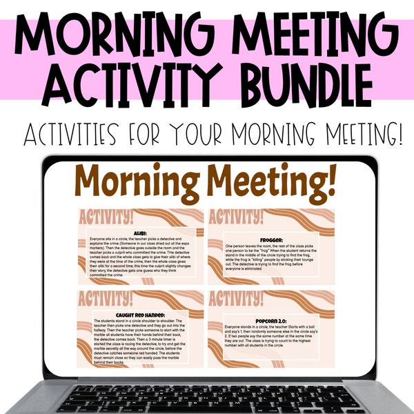 Morning Meeting Activities Bundle | Brain Breaks | Upper Elementary