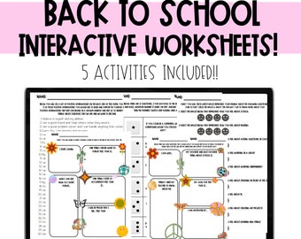 Back to School Interactive Worksheet Bundle. Get to know you worksheets.