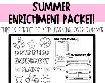 Summer Enrichment Packet | Summer Learning | Summer Packet