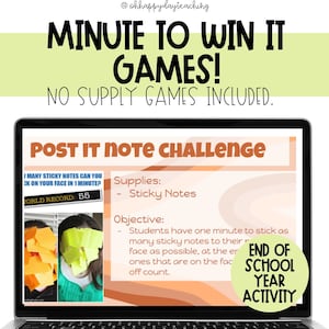 Minute To Win it Games and Activities for the end of the school year!