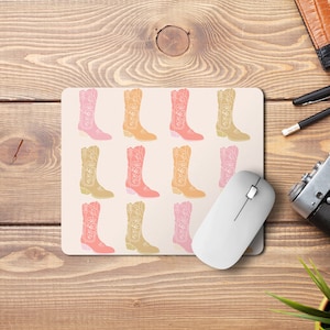Cowboy Boots Mouse Pad - Cute Boho Mouse Pad - Aesthetic Mousepad - Teacher Mouse Pad - Boho Desk Accessories - Gift for Coworker