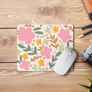 Cute Floral Mouse Pad - Boho Floral Mouse Pad - Aesthetic Mousepad - Teacher Mouse Pad - Boho Desk Accessories - Gift for Coworker