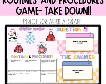 Routines and Procedures Game | Routine and Procedures Slides | Take Down!