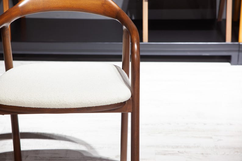 Modern Walnut Dine Chair for Dining Room, Ready to Ship Midcentury