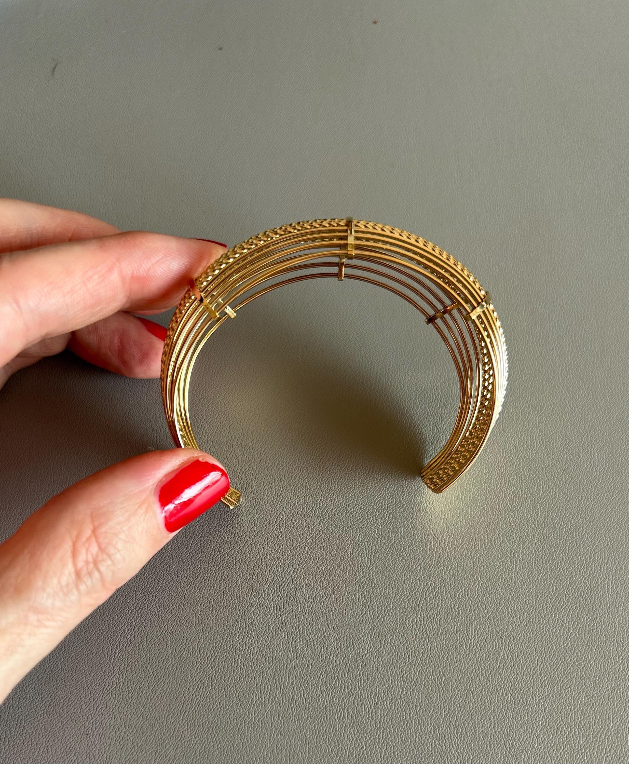 Damiani Bracciale rigido in oro bianco 18kt con diamanti e ceramica