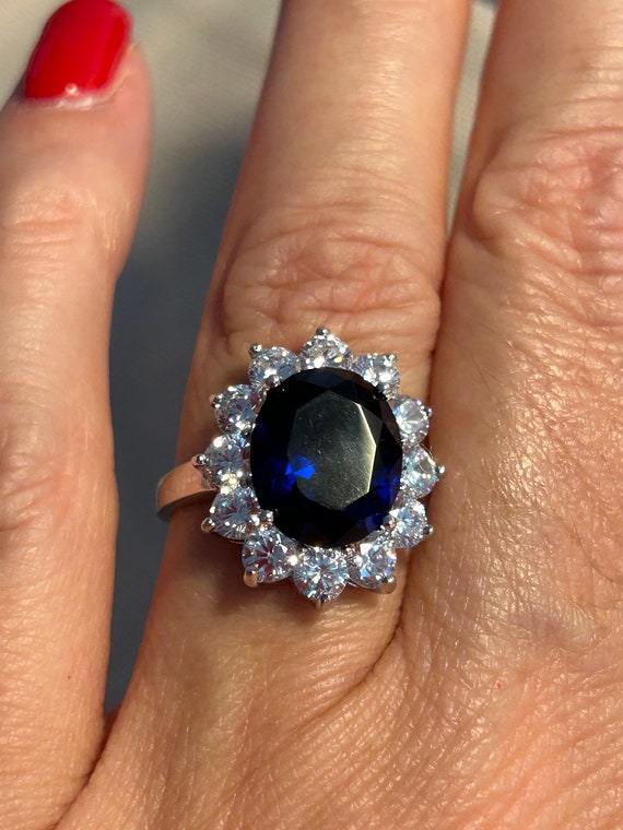 Belle bague Kate inspiree de la bague de fiancailles de Lady Di Kate argent massif be a princess with a princess ring made in France Etsy France