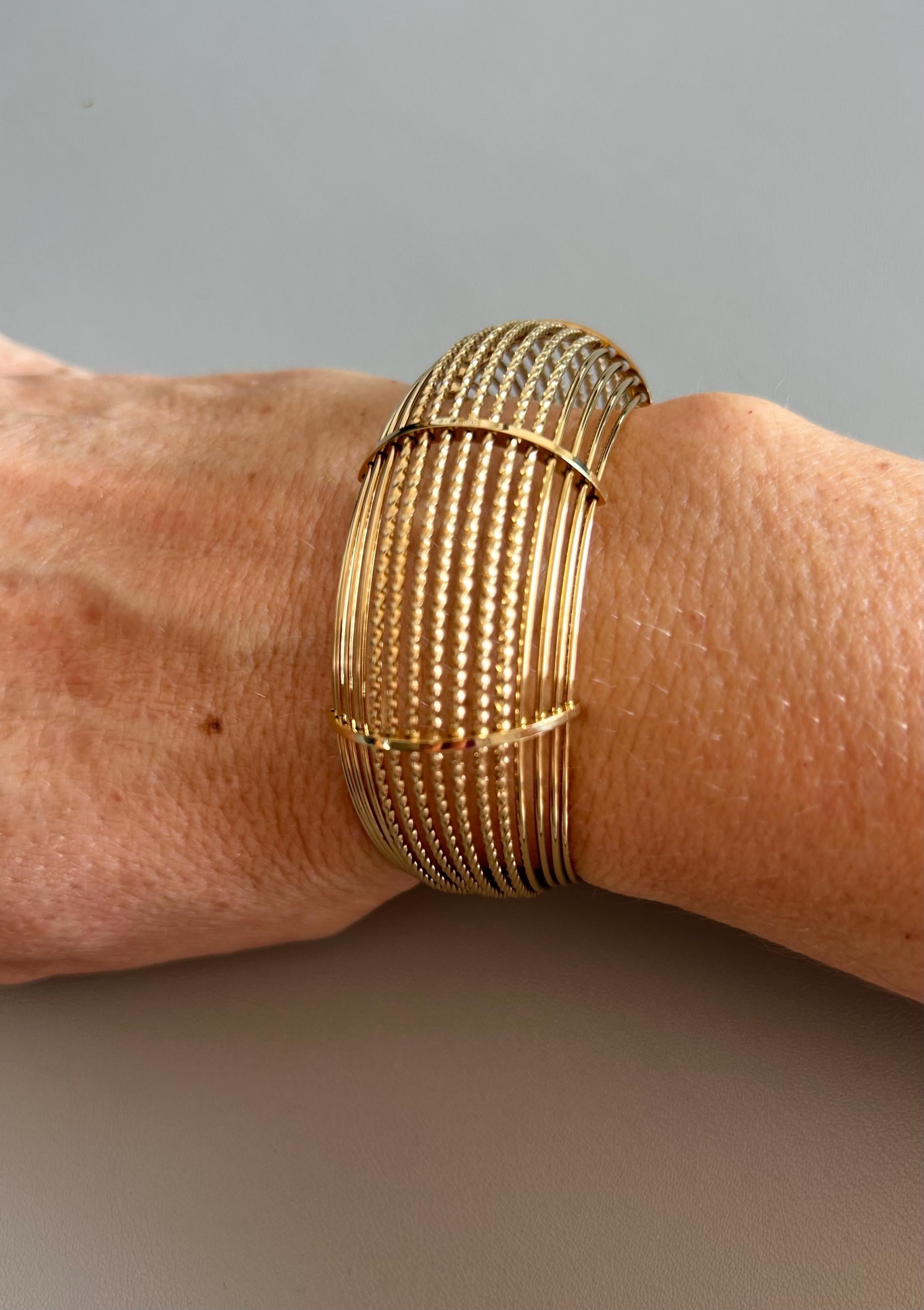 Jovono Bracciale Rigido Bohémien In Oro | Esagerato A Strati, In Poliuretano | Gioiello Donna Vintage, Unica Misura
