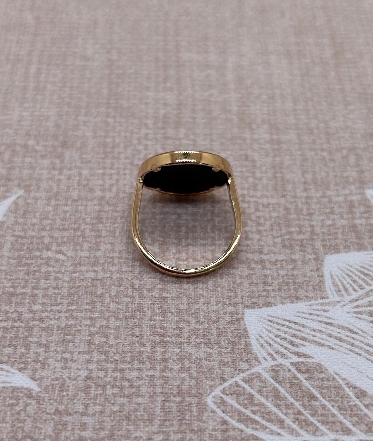 Bague disque donyx noir style Ginette plaquee or 18k garantie 10 ans disc ring belle qualite made in France idee cadeau bague Etsy France