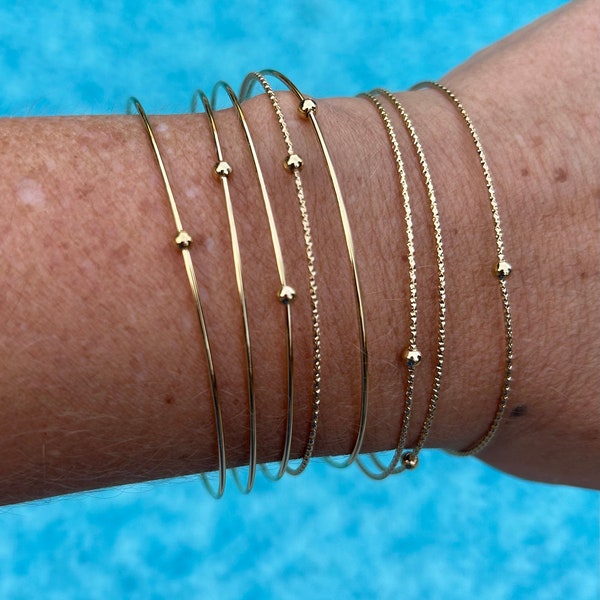 Bracelets joncs semainier dorés lot de 7, belle qualité,  bracelets fins, bracelet femme idée cadeau fete des meres, envoi rapide