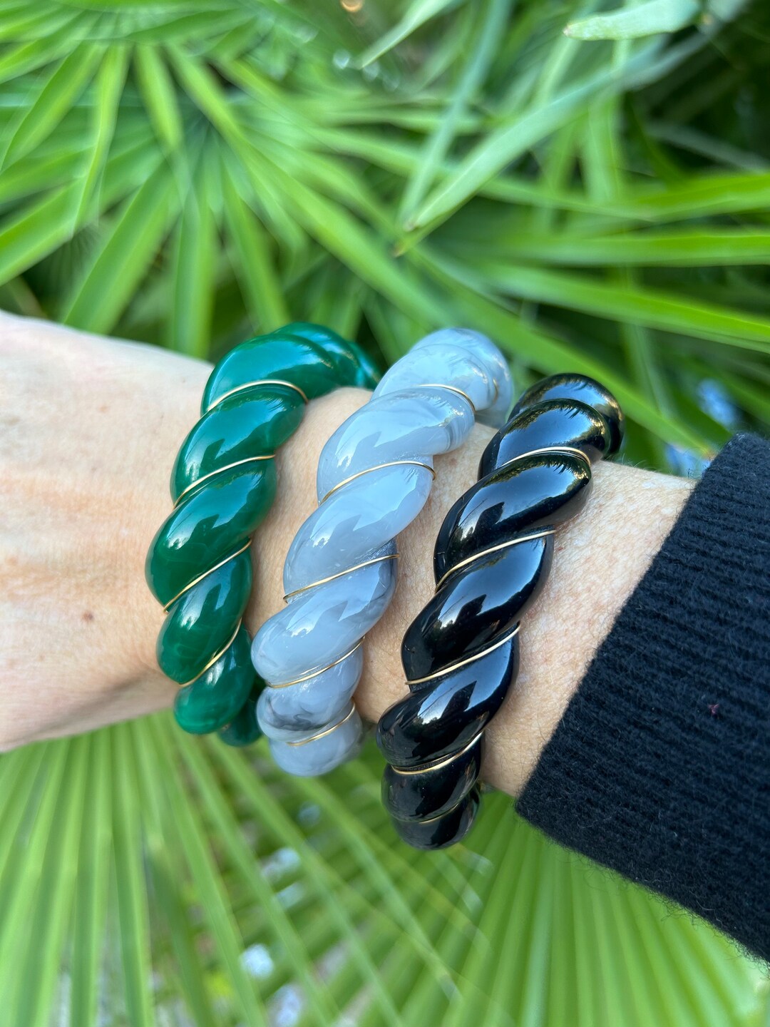 Bracelet Jonc En Bakélite Vintage - Ambre Cognac, Style Rétro