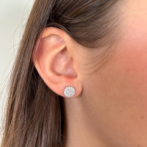 Boucles d’oreilles rondes argent massif et brillants, made in France, belle qualité, idée cadeau femme anniversaire , envoi rapide