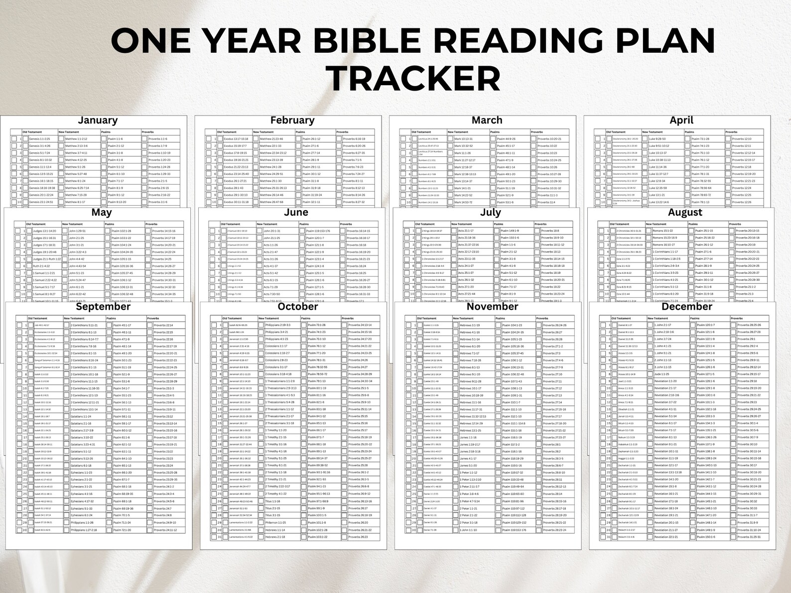 One Year Bible Reading Plan Printable Bible Reading Tracker Bible One Year Bible Reading Plan Printable Bible Reading Tracker Bible